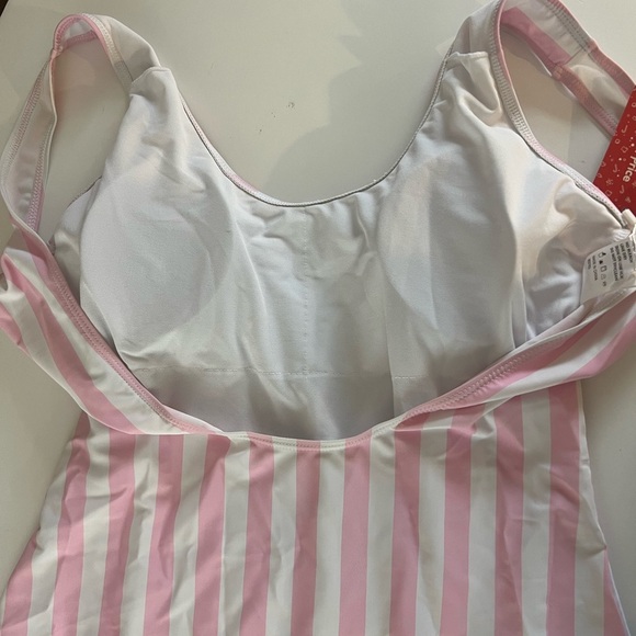 PATPAT  Womans Size XL Swimsuit One Piece Pineapple Pink Striped Build In Bra - Picture 6 of 11